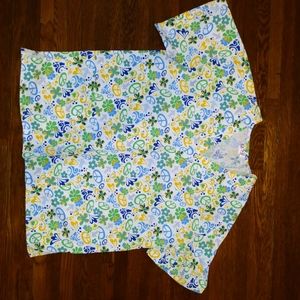 EUC Expo Uniform floral peace print scrub top